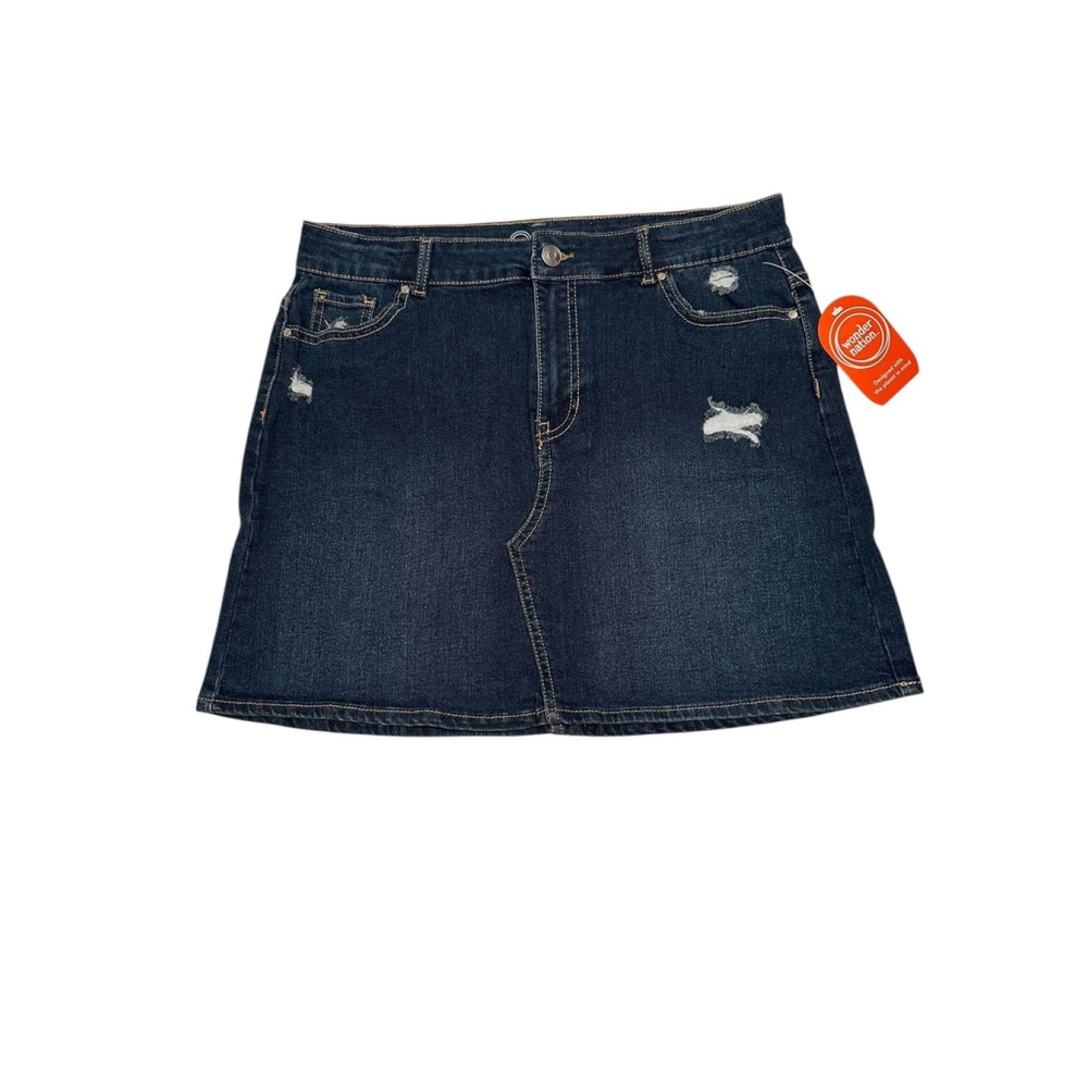 Wonder Nation Destructed Dark Blue Denim Skirt GIRLS Size XXL 18 NEW NWT Zipper